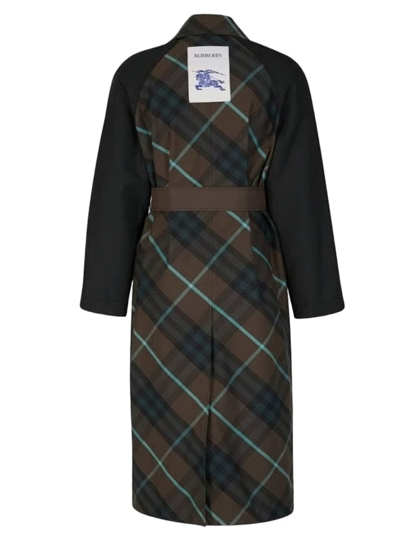 Burberry Mid-Length Plaid Cape With Structured Collar