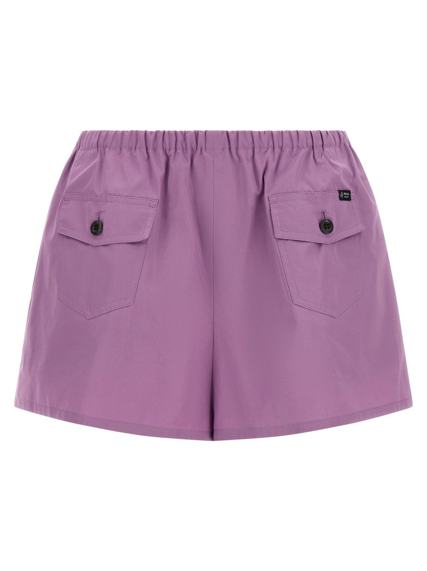 Prada Casual Cotton Poplin Shorts With Flap Pockets
