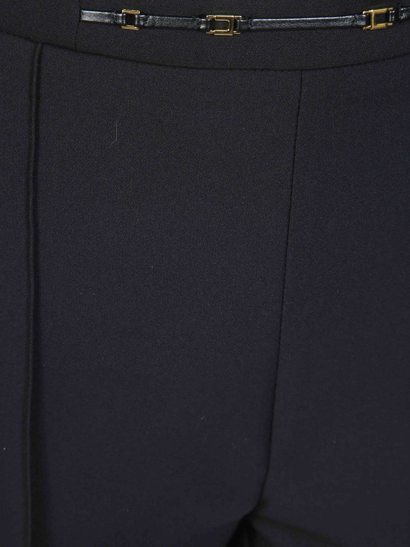 Elisabetta Franchi Fitted Belted Flared Pants