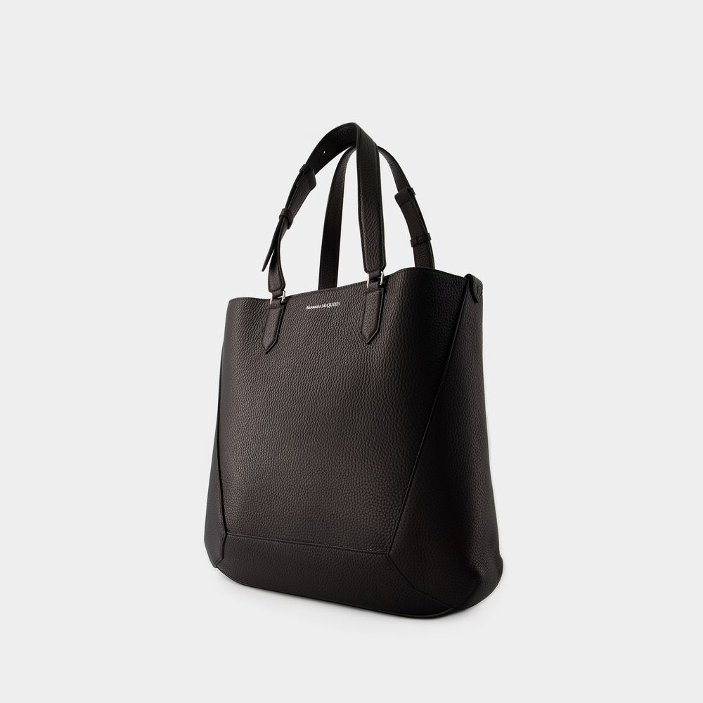 Alexander Mcqueen The Edge Medium Shopper Bag - Leather - Black