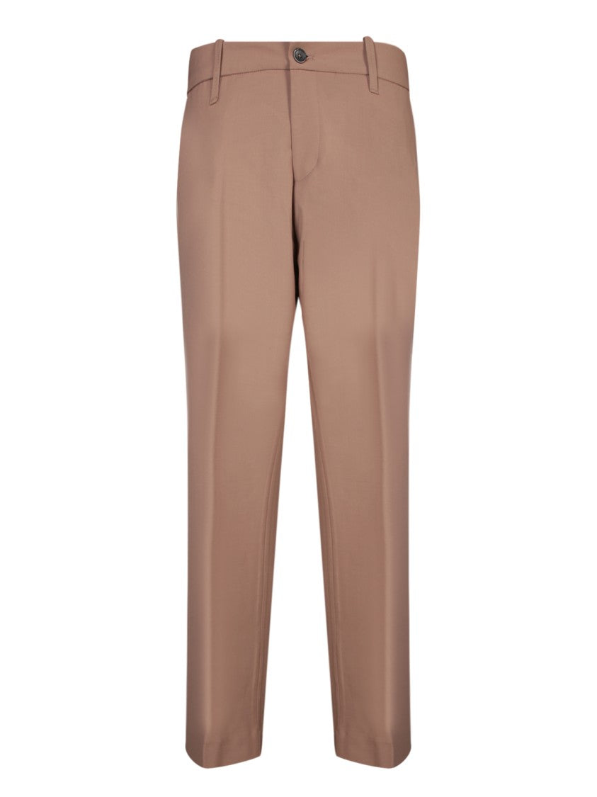 Nine In The Morning Brown Straight Leg Cut Trousers