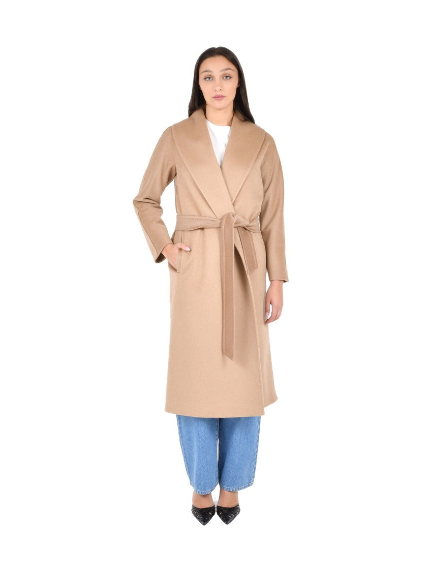 Max Mara Camel Wrap Coat With Matching Waist Belt