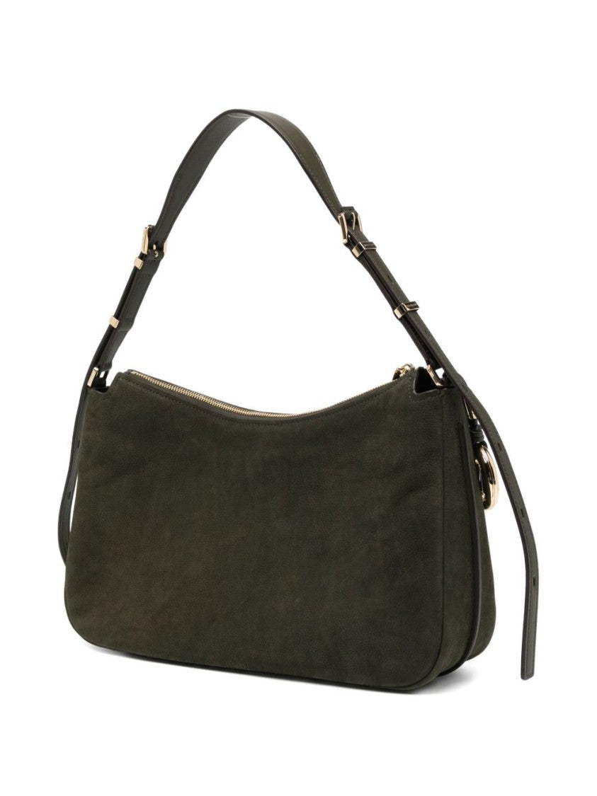 Michael Kors Soft Calfskin Shoulder Bag In Deep Green