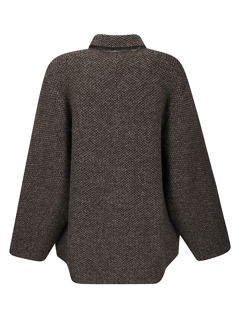 Boboutic Double-Breasted Knitted Jacket With Notched Lapels