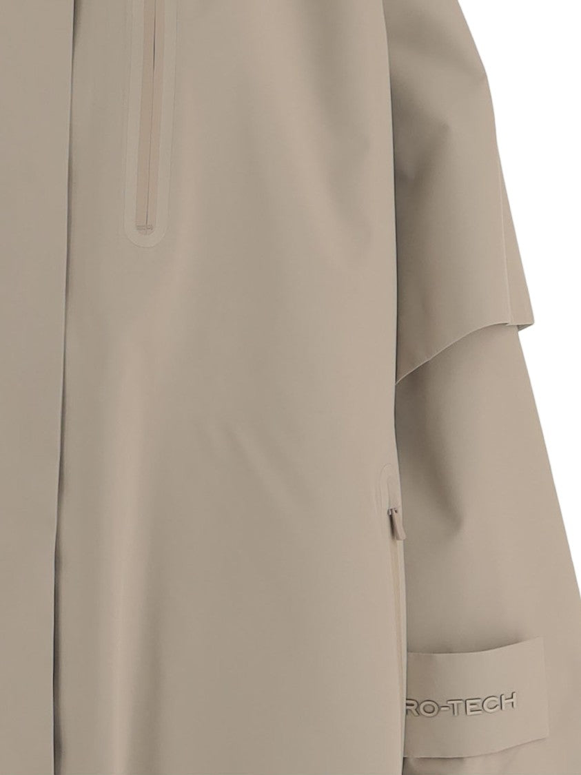 Save The Duck Functional Beige Hooded Nylon Jacket