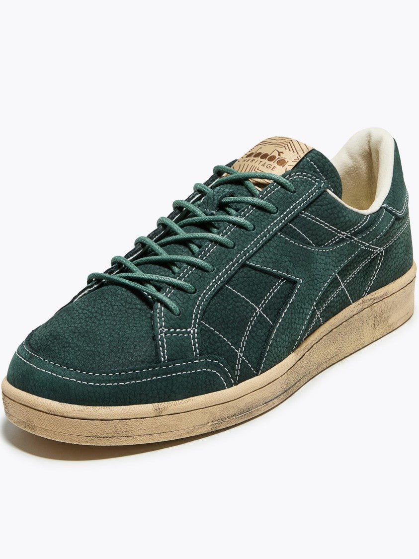 Diadora Textured Dark Green Low-Top Sneakers