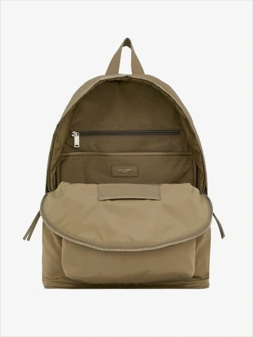 Saint Laurent Minimalist Beige Backpack With Silver Hardware