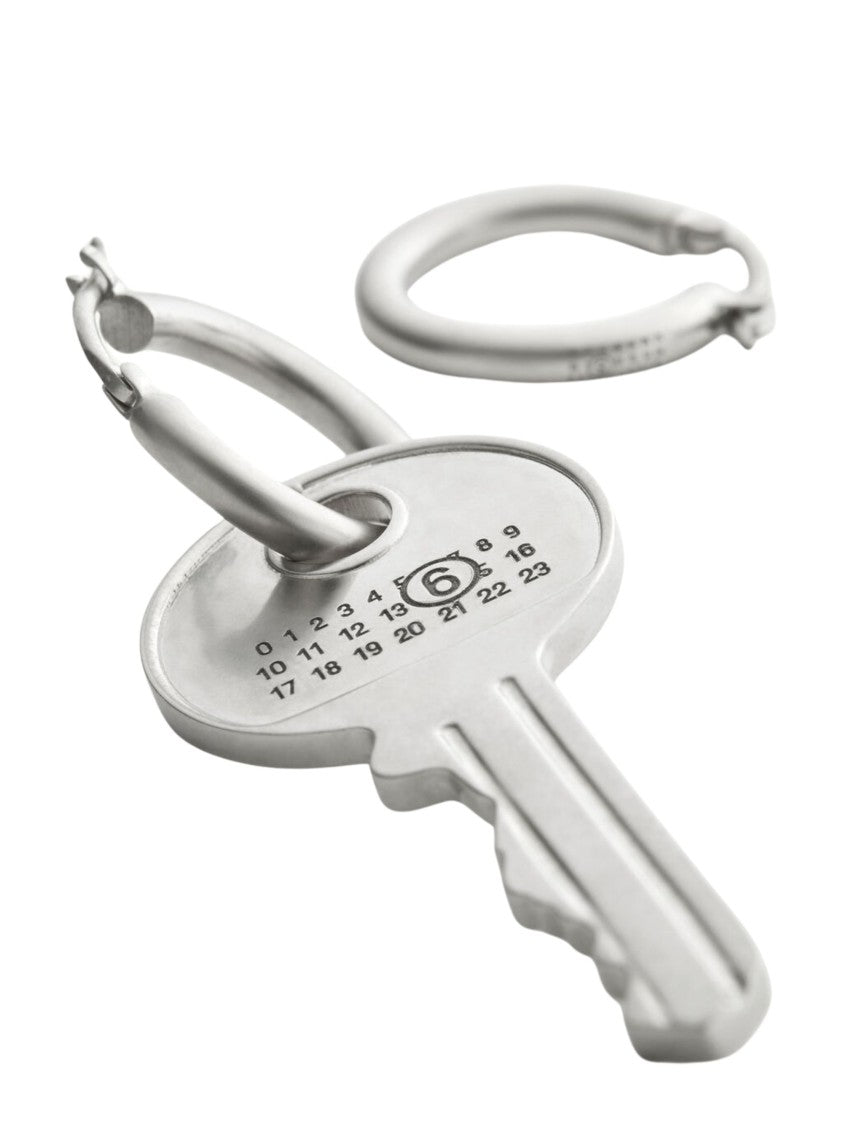 Mm6 By Maison Margiela Silver Numeric Logo Brass Earrings