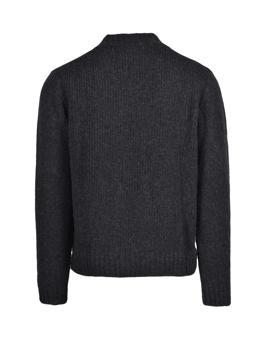 Daniele Fiesoli Crew Neck Sweater In Extrafine Merino Wool With Ribbed Knit Texture