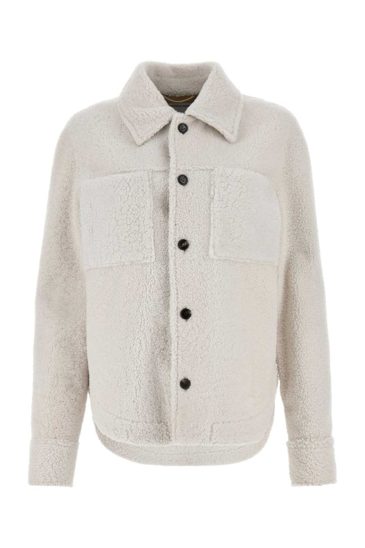 Bottega Veneta Chalk Shearling Oversize Shirt