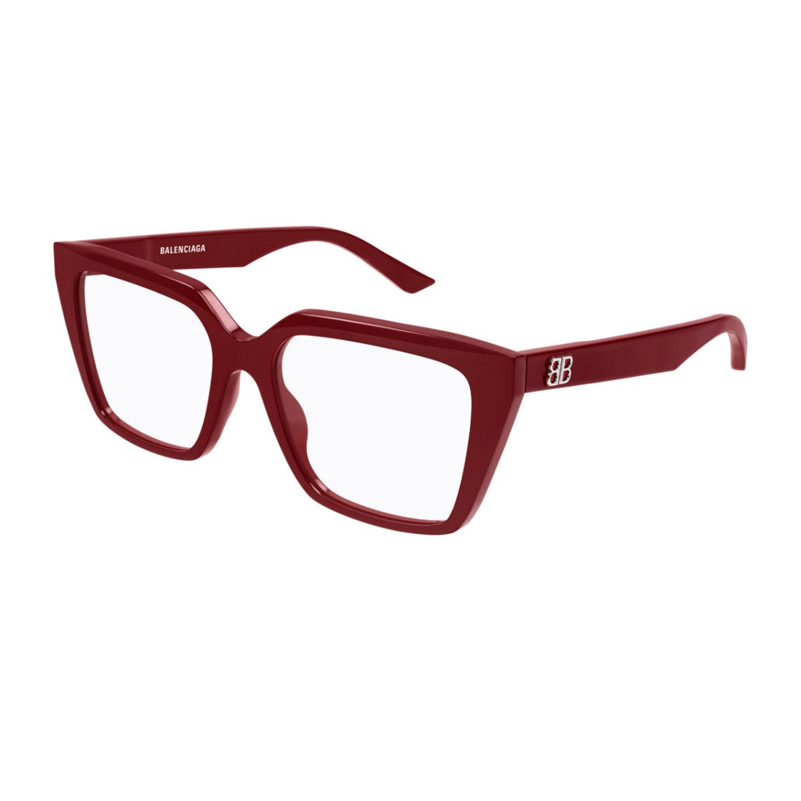 Balenciaga Transparent Red Bb0130o Acetate Geometric Sunglasses