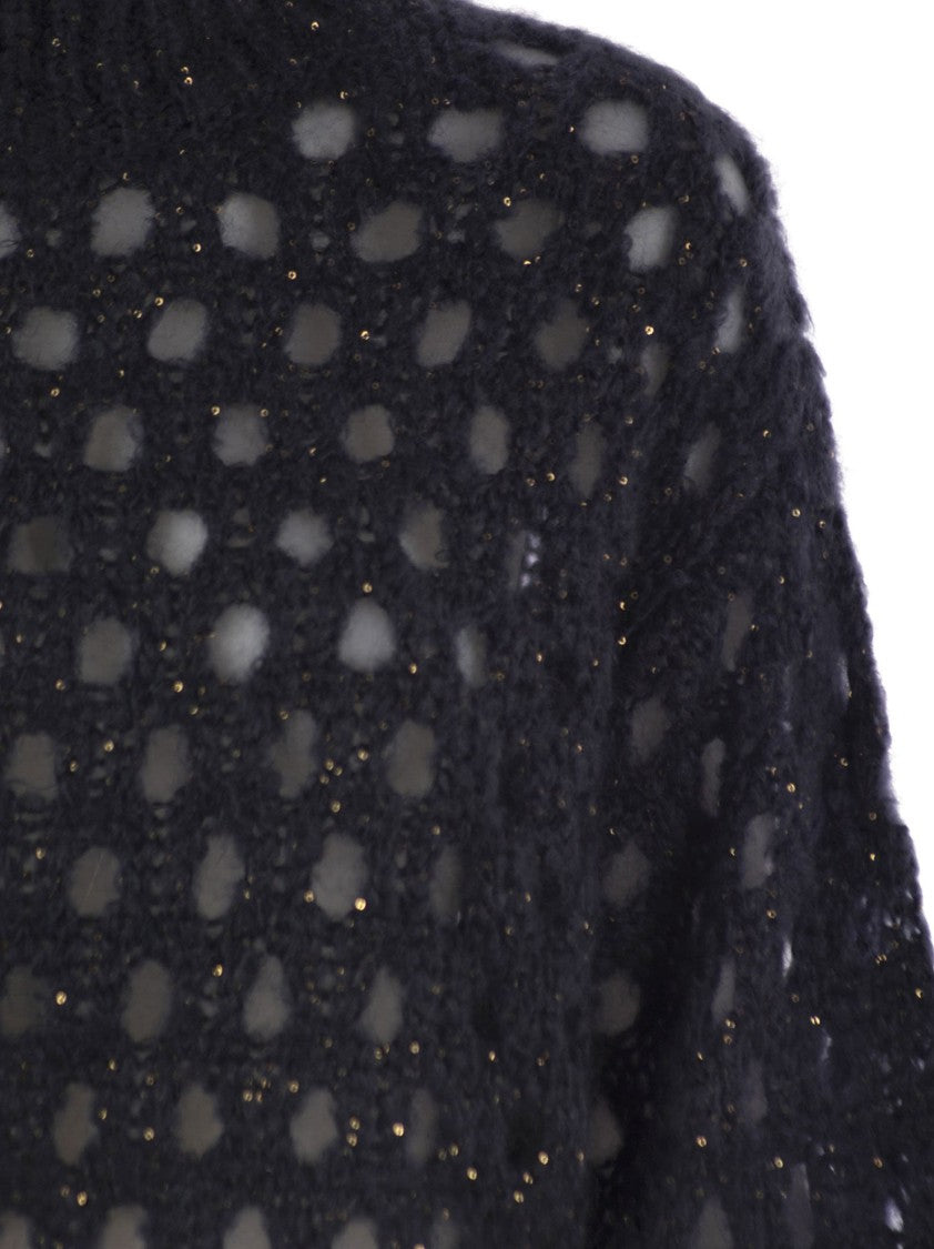 Brunello Cucinelli Dazzling Net Turtleneck Sweater