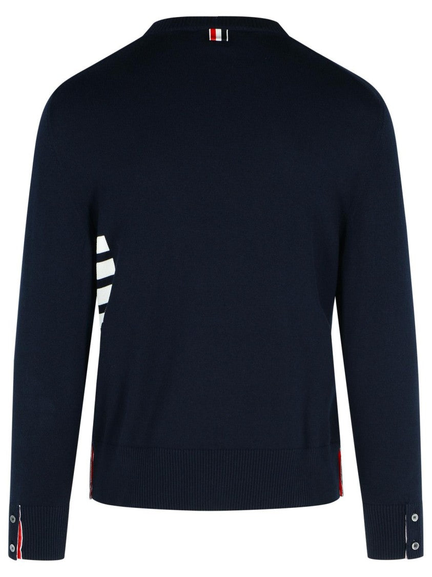 Thom Browne 'Stitch' Navy Cotton Sweater