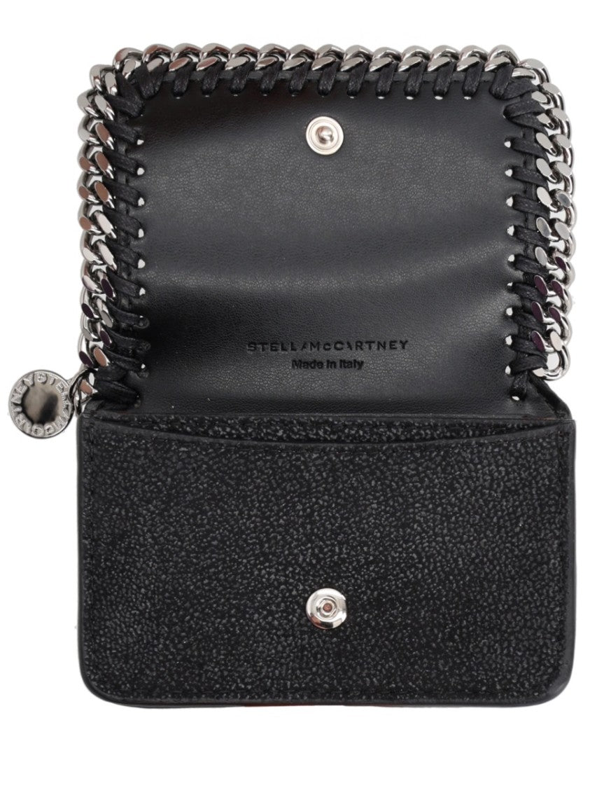 Stella Mccartney Falabella Pebbled Texture Silver Chain Wallet