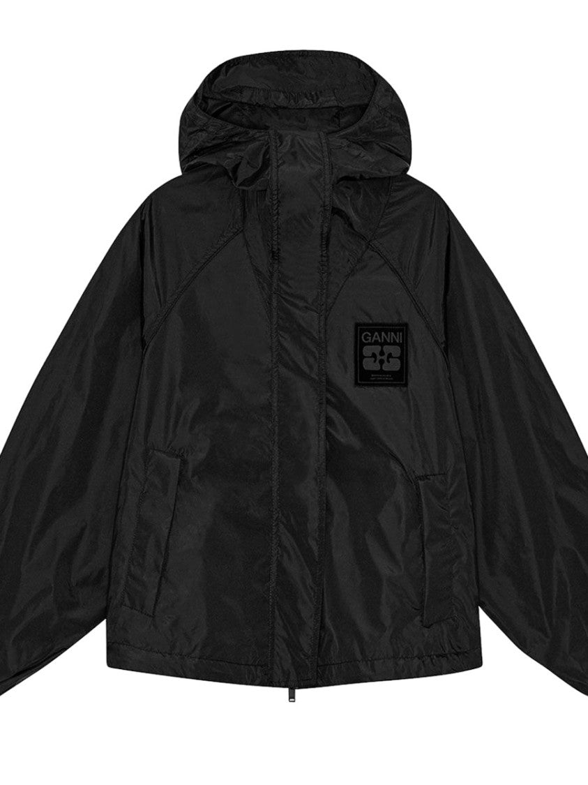 Ganni Oversized Recycled Polyamide Hooded Jacket