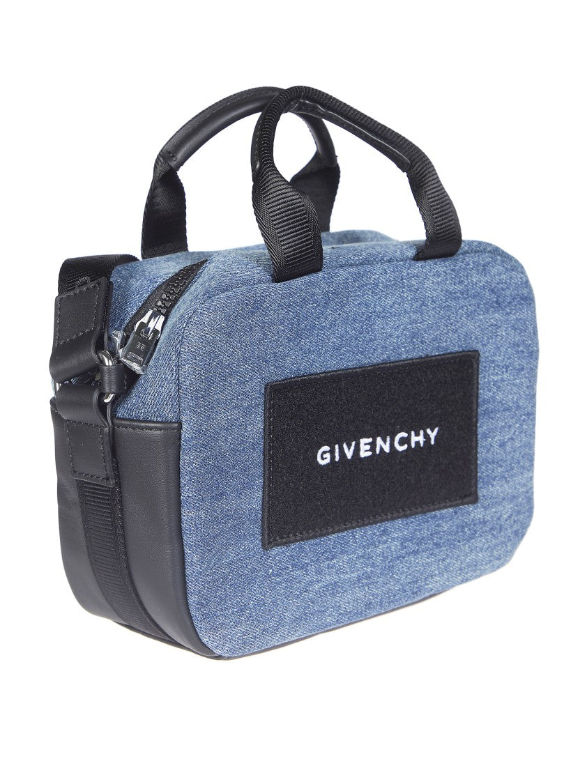 Givenchy Blue Denim Patch Pocket Shoulder Bag