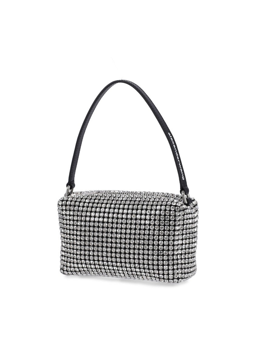 Alexander Wang "Heiress" Medium Pouch – Silver Crystal Mesh