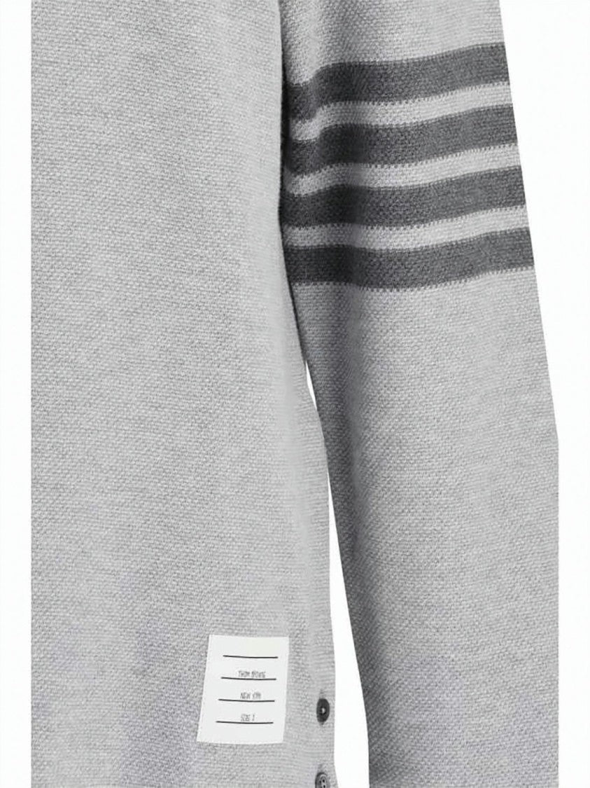 Thom Browne Textured Piqué Long Sleeve Polo Shirt