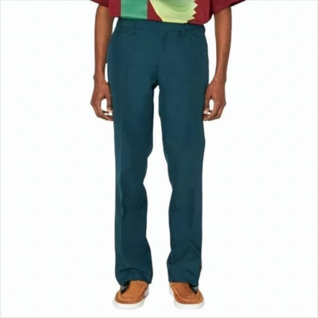 Kolor Deep Teal Straight-Leg Tailored Pants With Classic Waistband