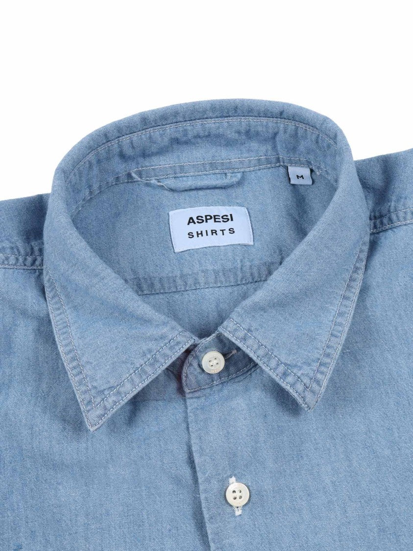 Aspesi Light Blue Denim Casual Shirt