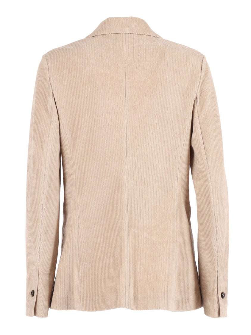 Circolo 1901 Long Slim-Fit Jacket With Corduroy Texture And Tailored Silhouette