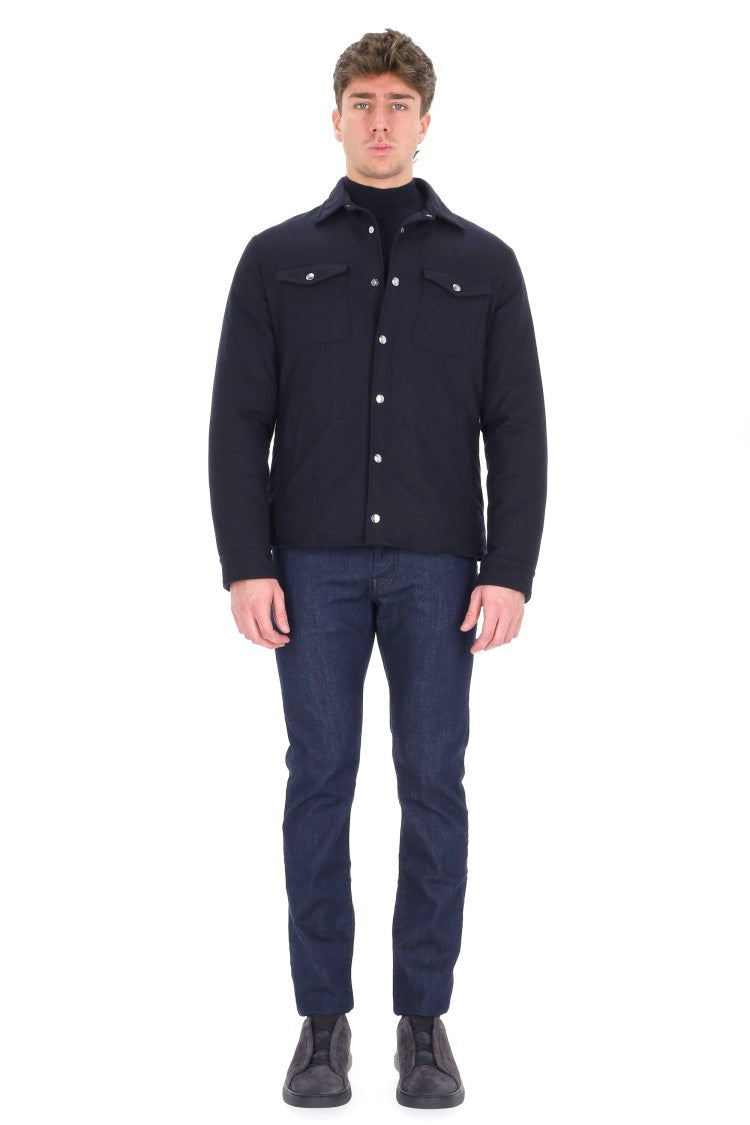 Eleventy 14 Micron Wool Snap-Button Jacket