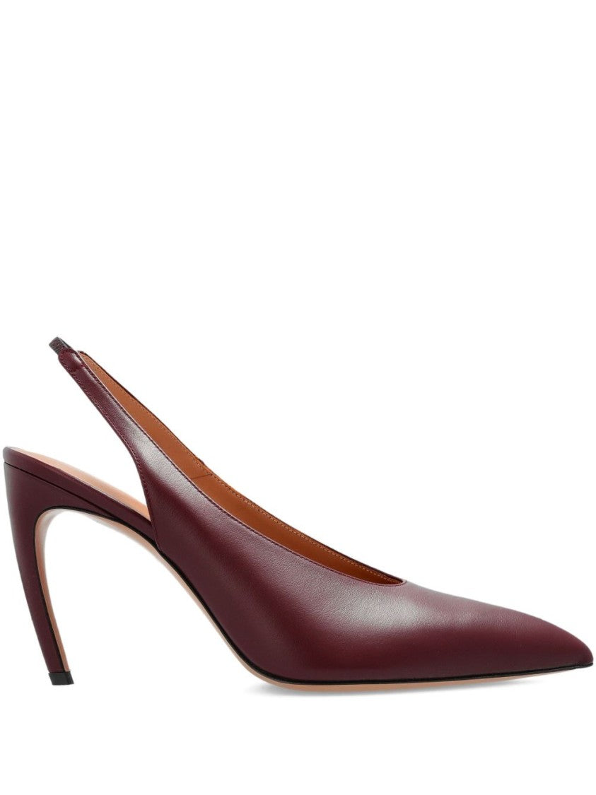 The Attico Slingback Pumps In Smooth Purple Calf Leather