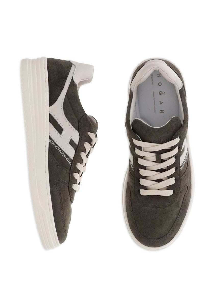 Hogan Lace-Up Suede Sneakers With Memory Foam Insole