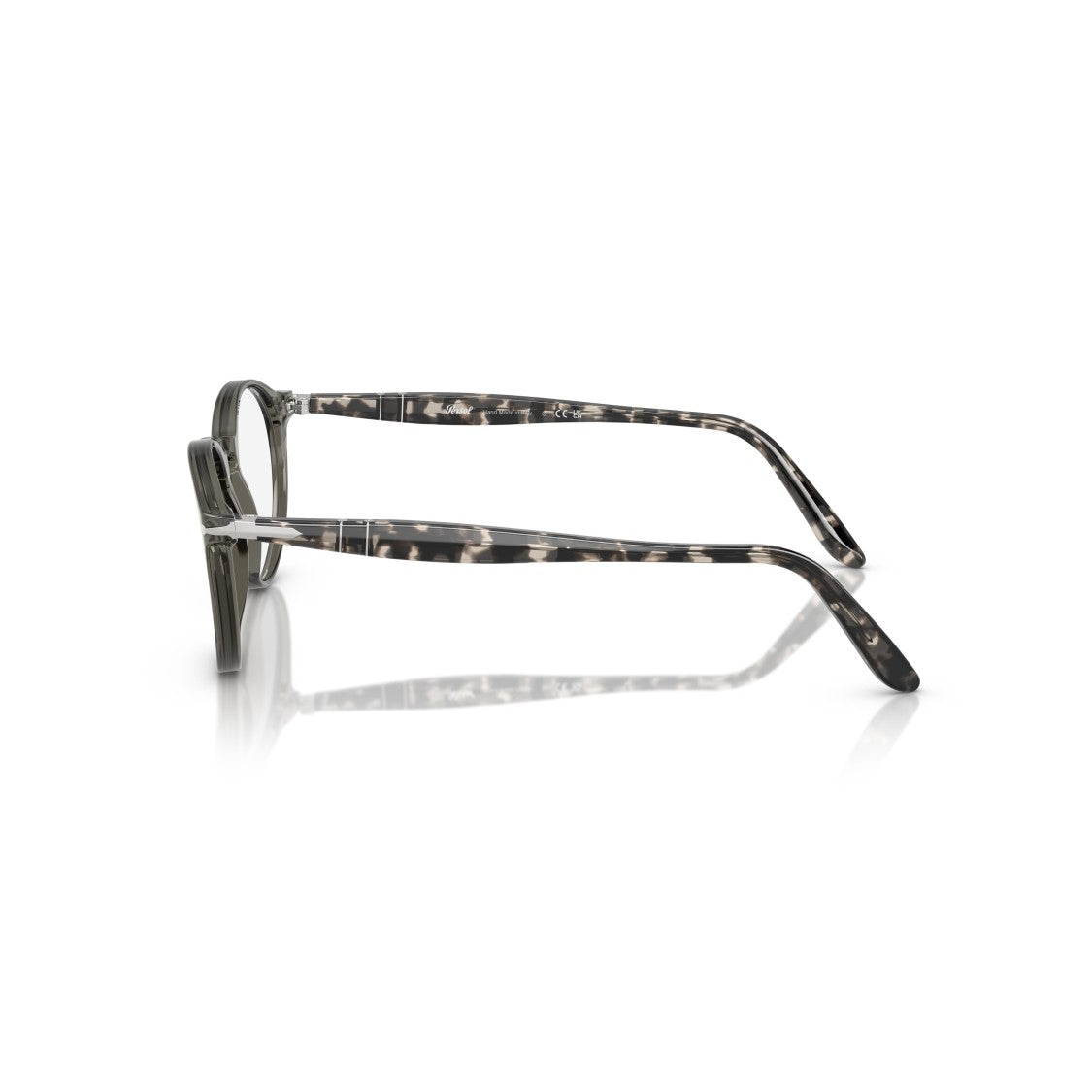 Persol 0Po3092v Rounded Acetate Eyeglasses With Patterned Temples