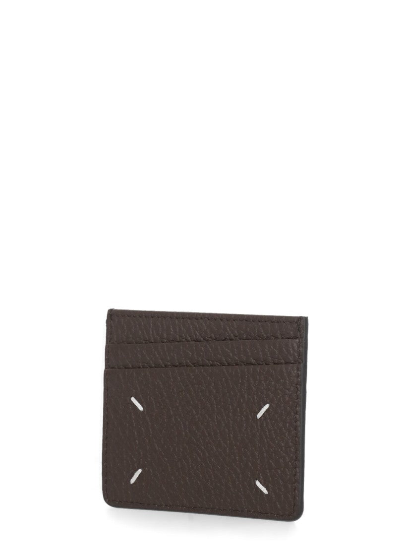 Maison Margiela Textured Brown Leather Four Stitches Wallet