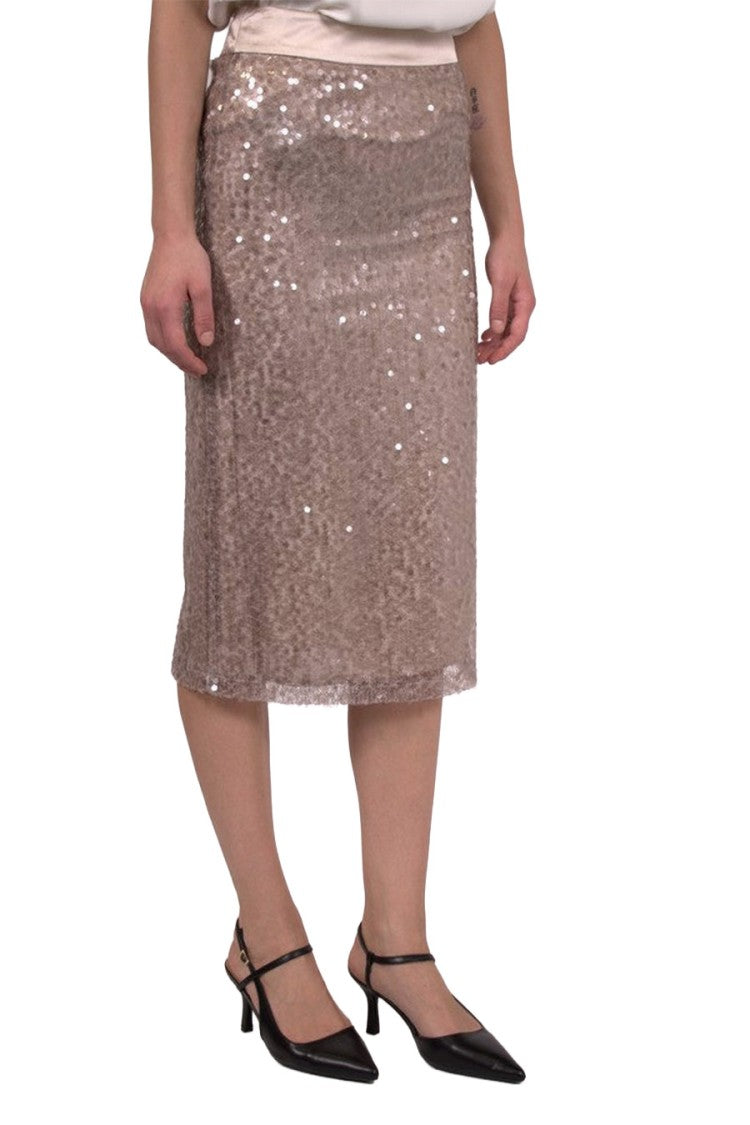 Peserico Beige Crepe Midi Skirt