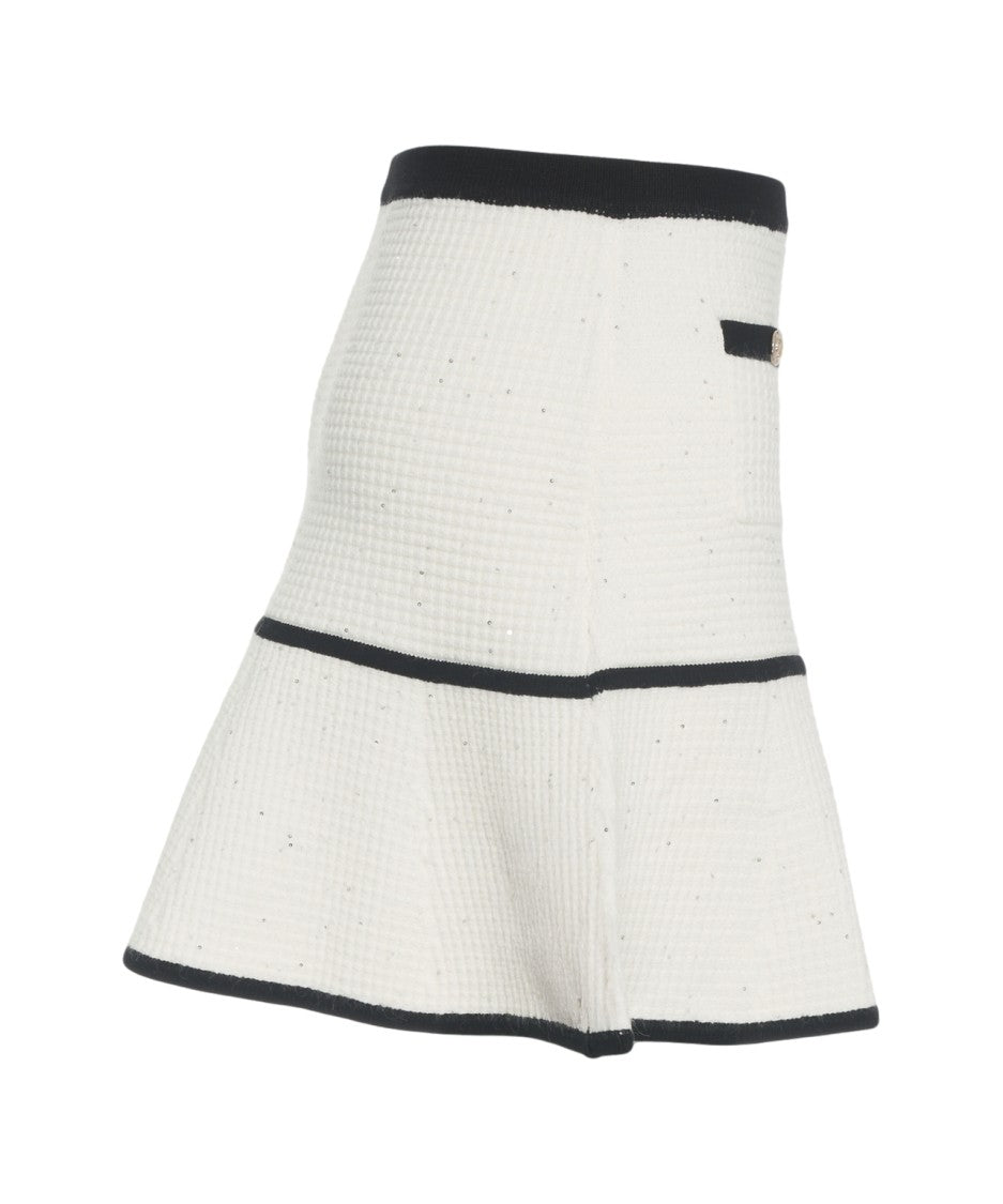Liu Jo Knit Miniskirt With Glitter Finish