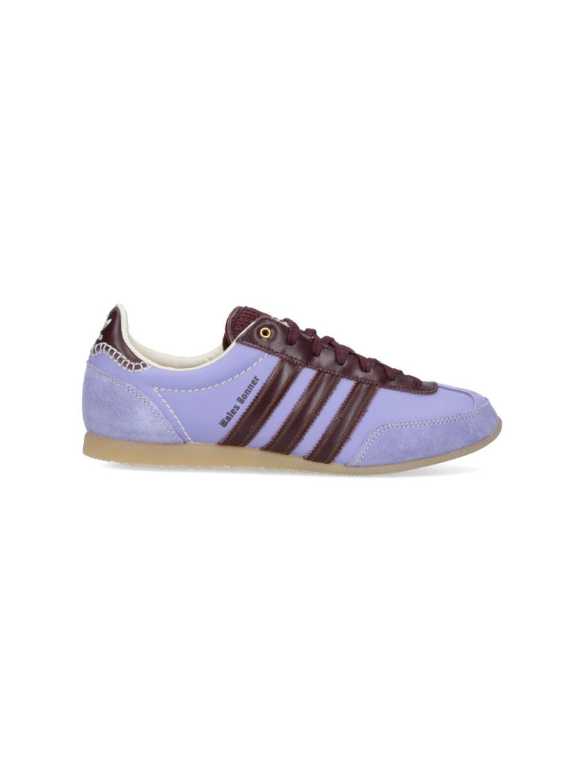 Adidas X Wales Bonner "Japan" Sneakers, In Purple Leather, Round Toe