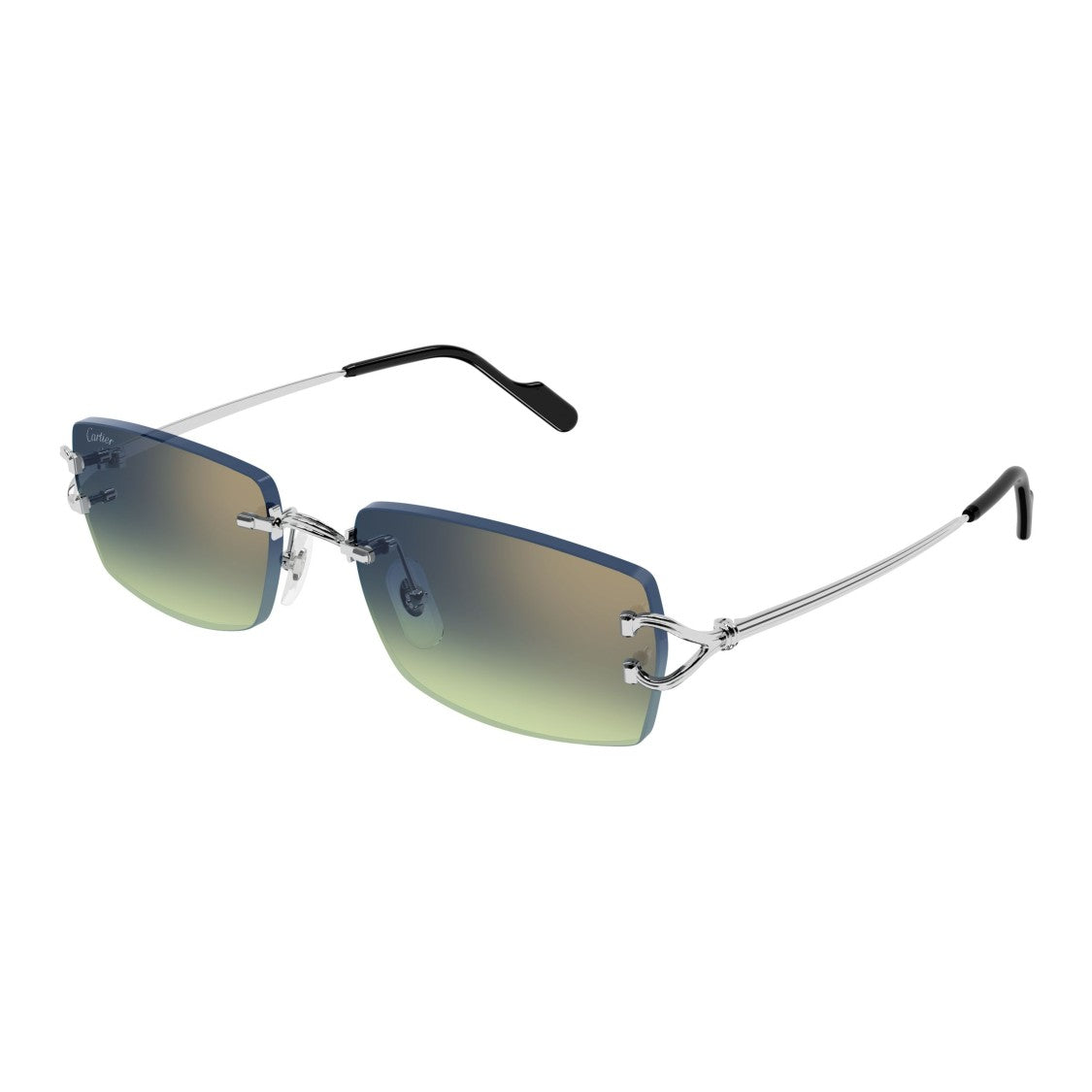 Cartier Rimless Sunglasses With Rectangular Gradient Lenses