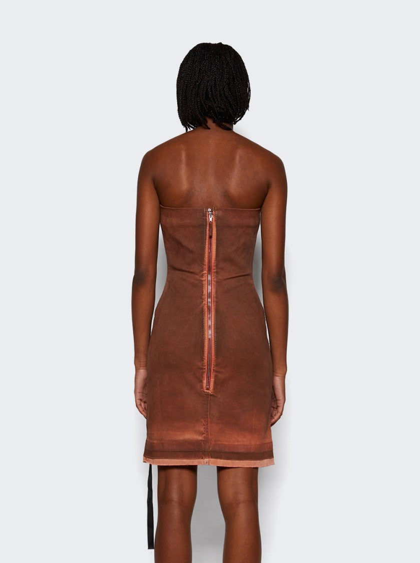 Drkshdw By Rick Owens Splintered Stretch Denim Bustier Dress