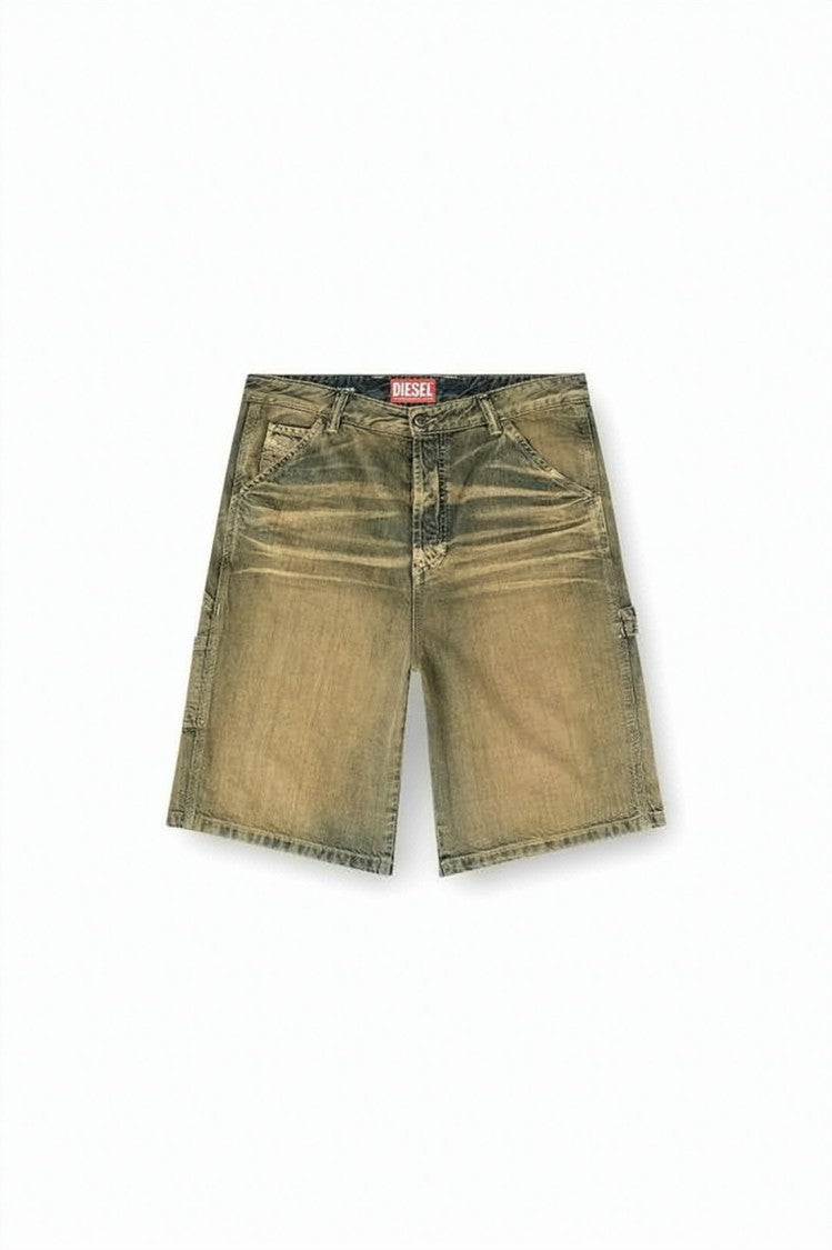 Diesel Distressed Brown Cotton Shorts With Classic Five-Pocket Design