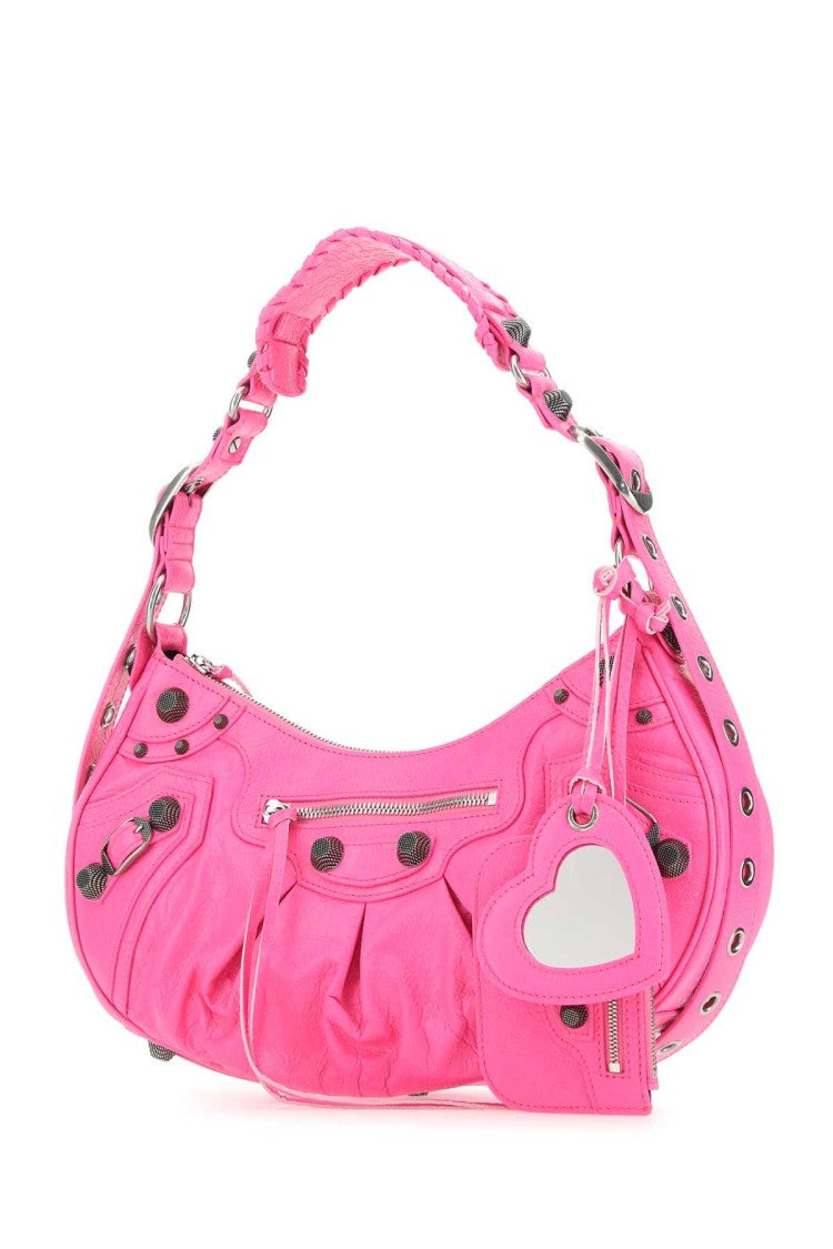 Balenciaga Fluo Pink Nappa Leather Le Cagole S Shoulder Bag