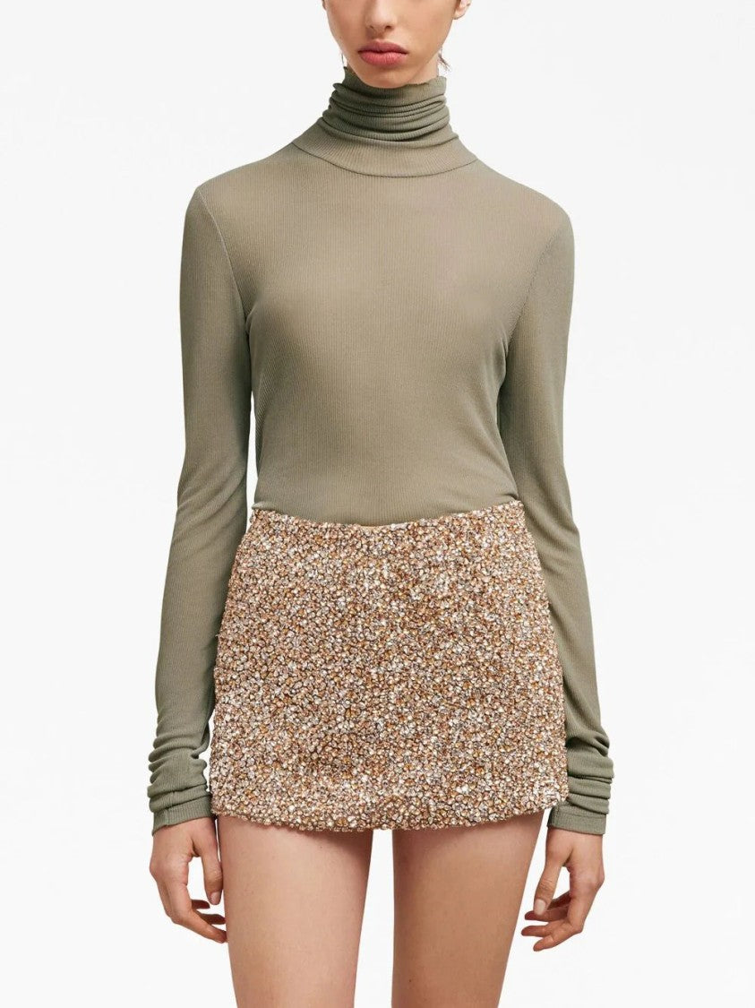 Ami High-Neck Ribbed-Knit Knitwear Jumper