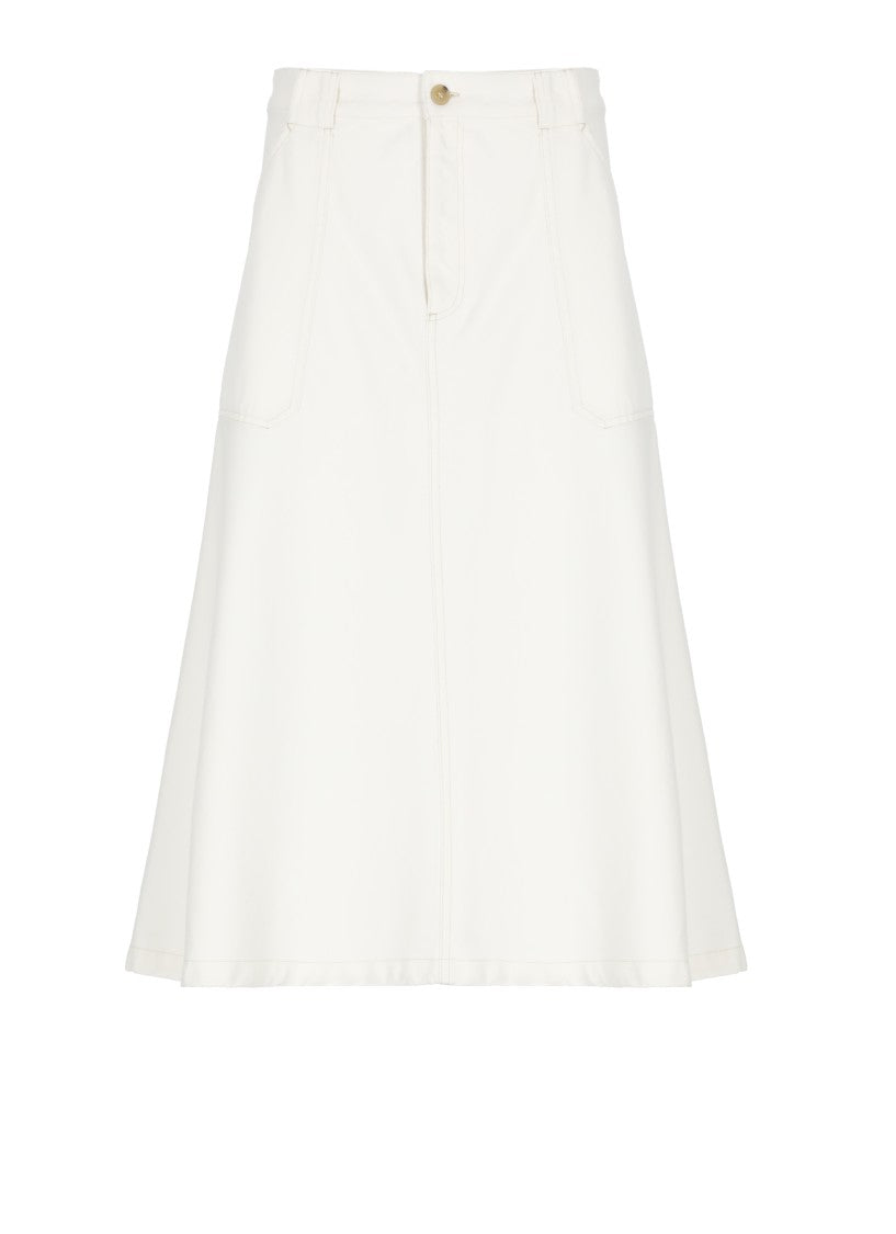 A.P.C. Ivory A-Line Cotton Skirt