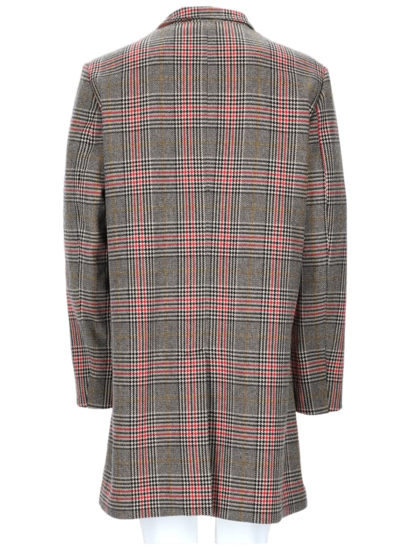 Brian Dales Mid-Length Plaid Coat With Structured Collar And Tailored Fit