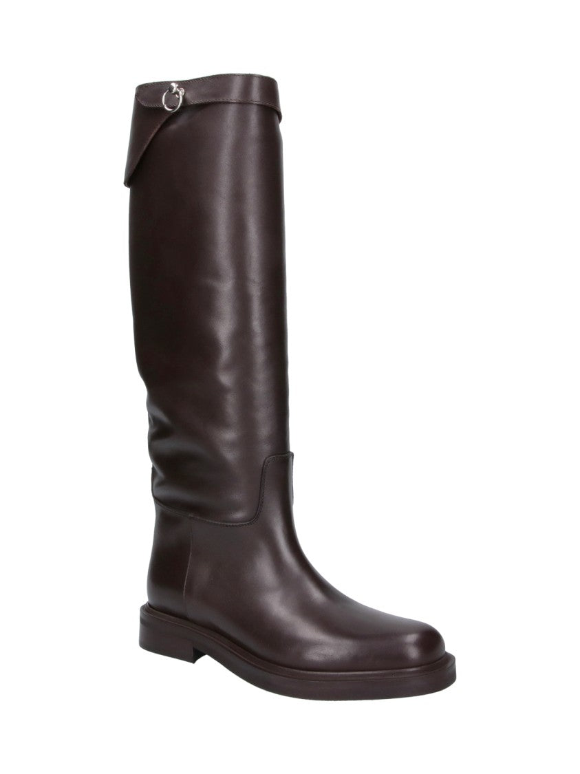 Poeve Brown Tall Leather Boots