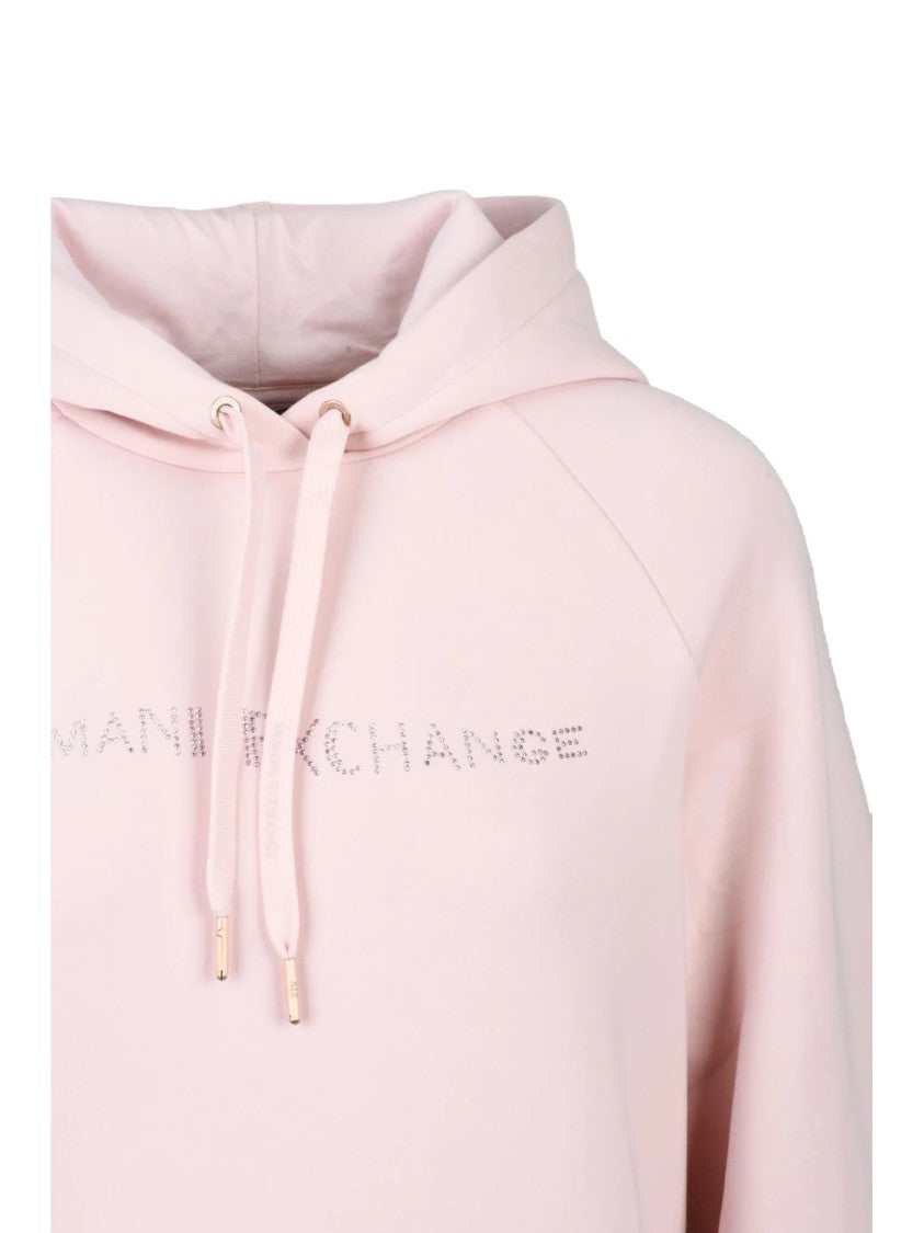Armani Exchange Pink Slim Hooded Sweatshirt