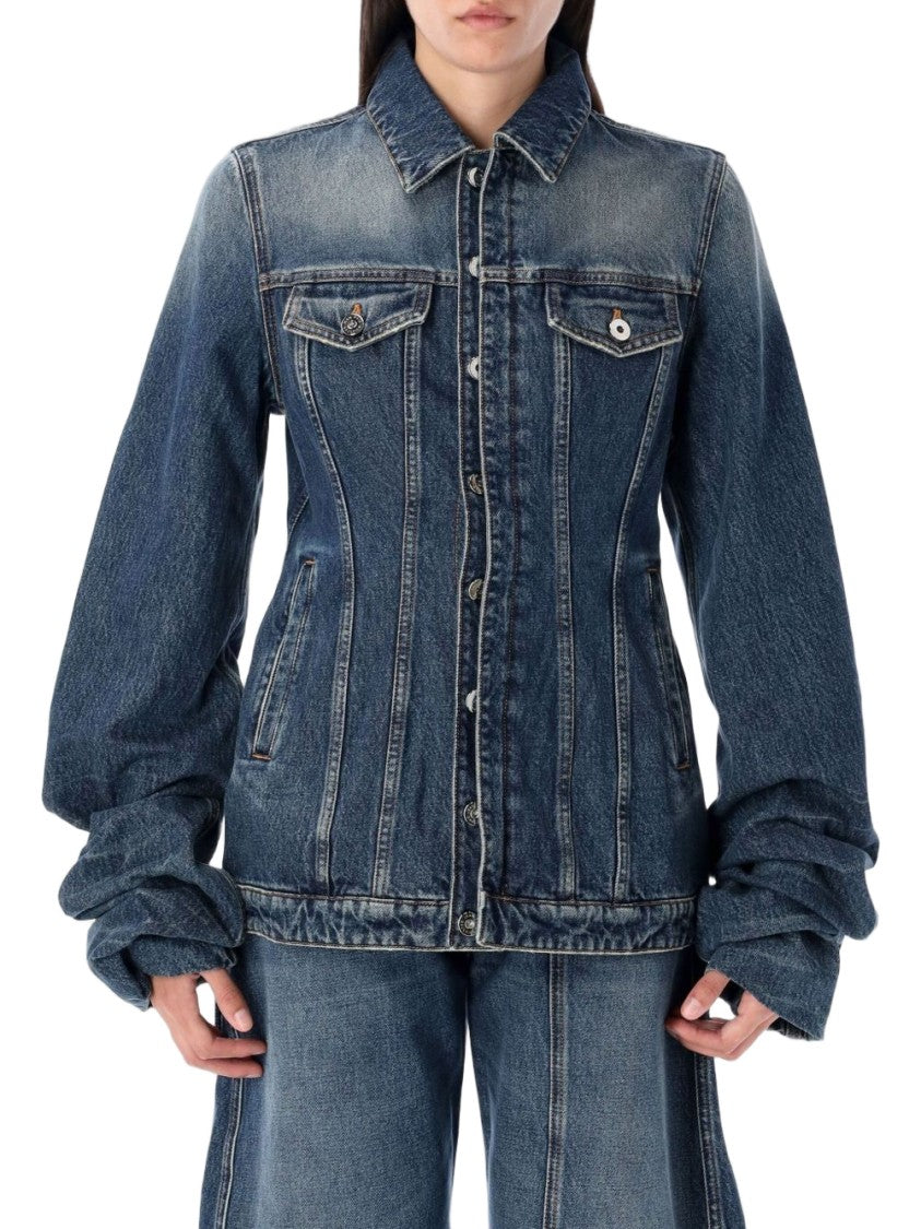 Jean Paul Gaultier Blue Balloon Sleeve Denim Jacket
