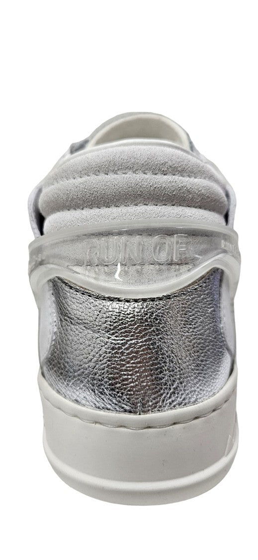 Run Of Modern Sneakers With Metallic Silver Panels