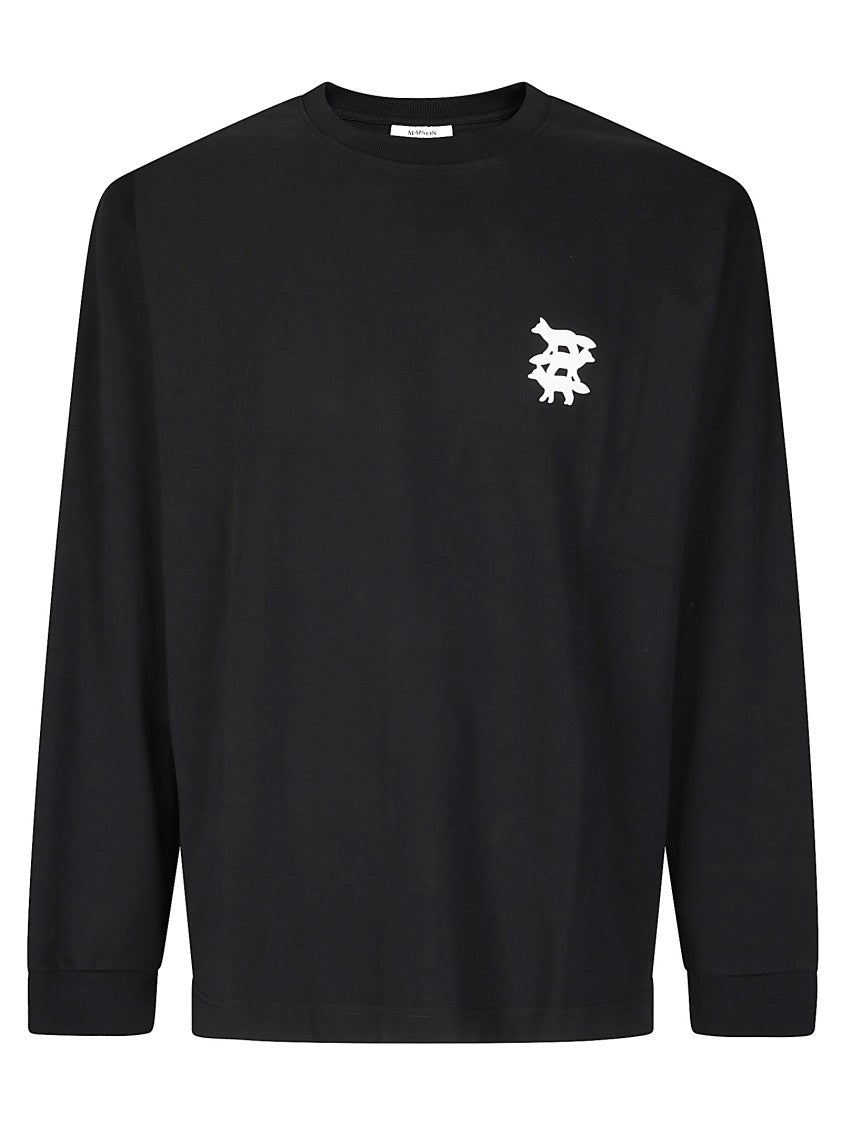 Maison Kitsuné Oversized Long-Sleeved Black T-Shirt
