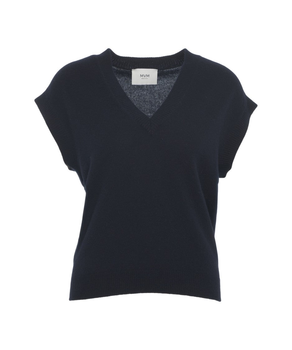 Mvm Cashmere Gilet With Classic V-Neck