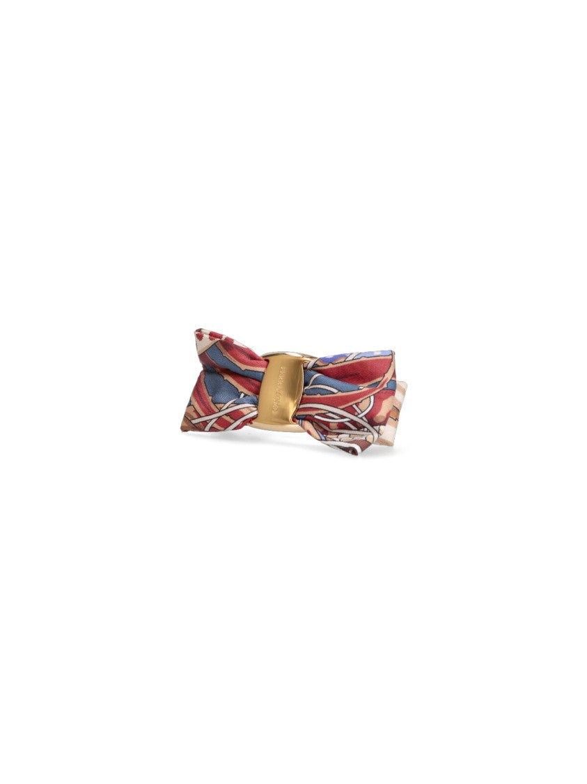 Ferragamo Multicolor Silk And Cotton Bow Hair Clip