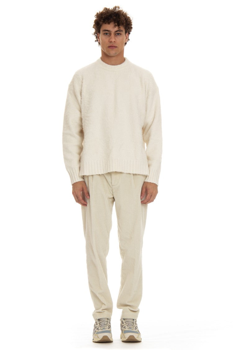 Roberto Collina Oversized Cotton Crewneck Sweater With Side Slits