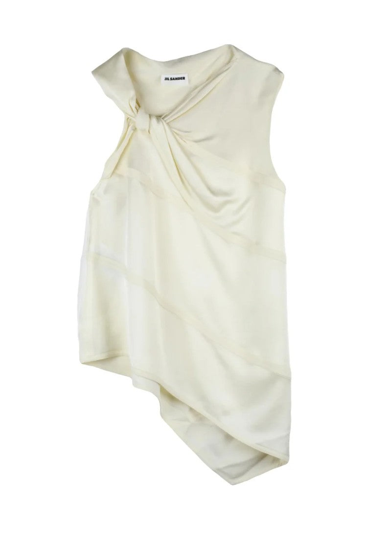 Jil Sander Acetate And Viscose Top - Cream