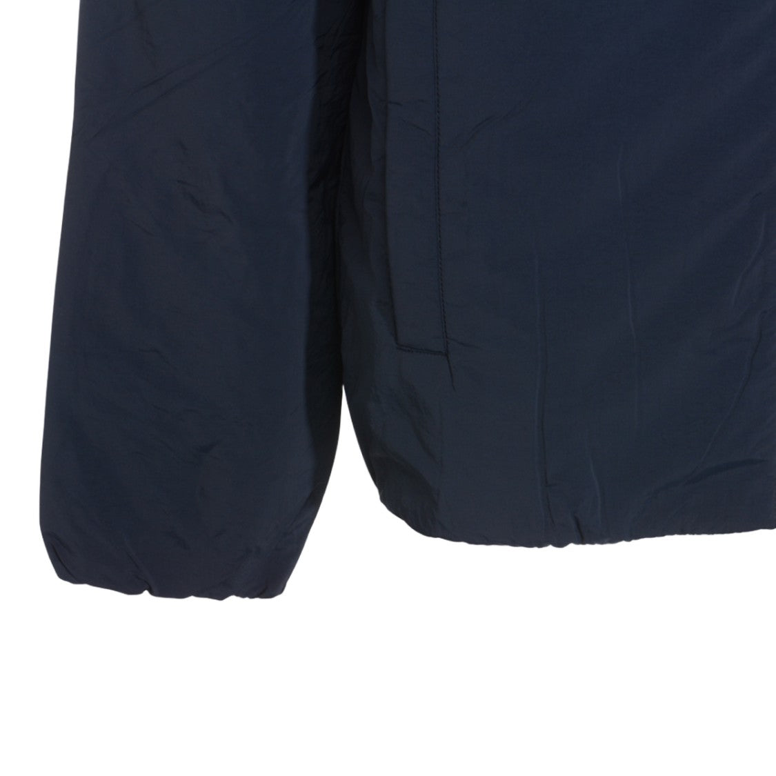 K-Way Blue Jacket With Multicolor Stripe Detail